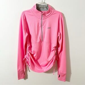 Avia Quarter Zip Long Sleeve Pullover Mock Turtleneck Athletic Workout Top Pink